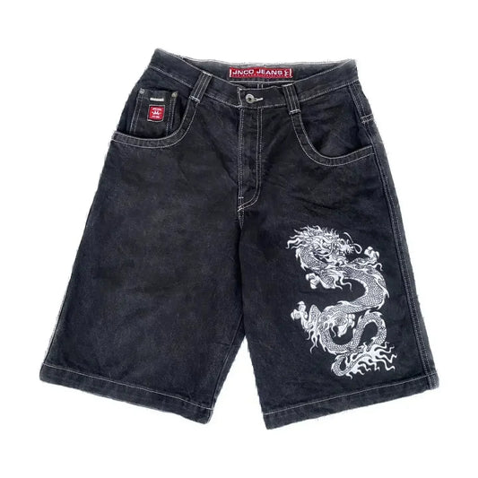 JNCO DRAGON JORTS BLACK
