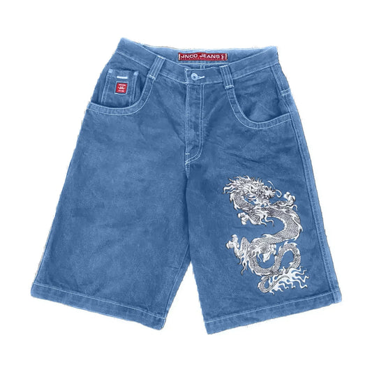 JNCO DRAGON JORTS BLUE