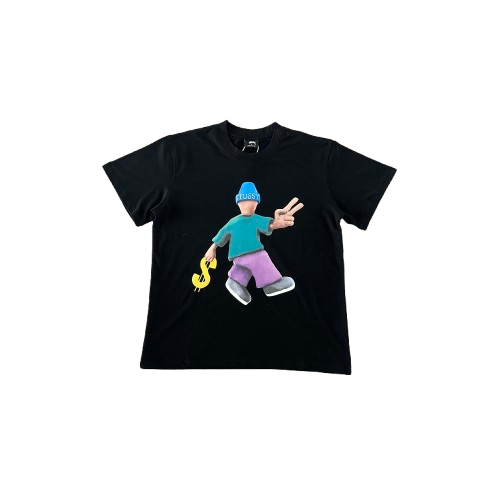 STUSSY FIGURINE BLACK SHIRT