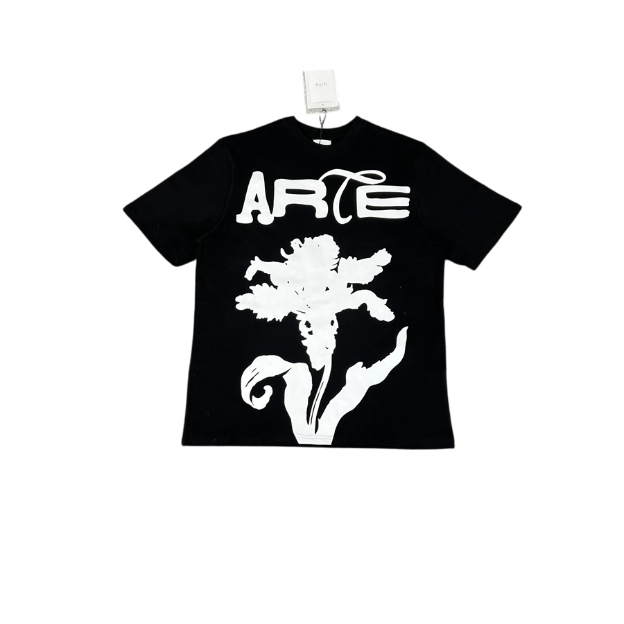 ARTE BLACK SHIRT WHITE FLOWER