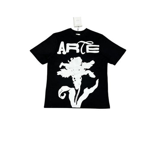 ARTE BLACK SHIRT WHITE FLOWER