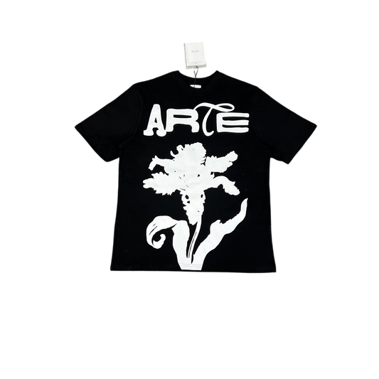 ARTE BLACK SHIRT WHITE FLOWER