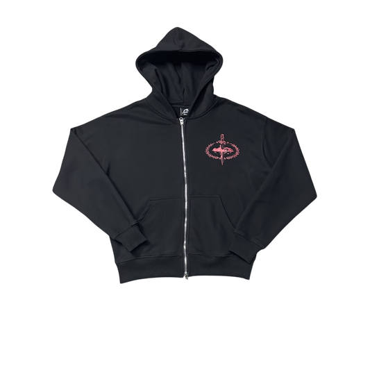 CORTEIZ BLACK RED SLAUGHTER GANG ZIP UP