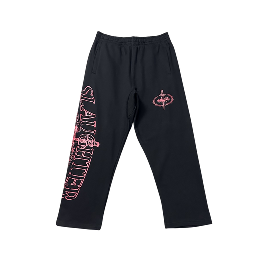 CORTEIZ BLACK RED SLAUGHTER GANG PANTS