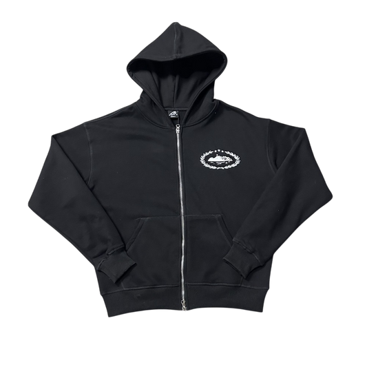 CORTEIZ BLACK LOGO ZIPUP