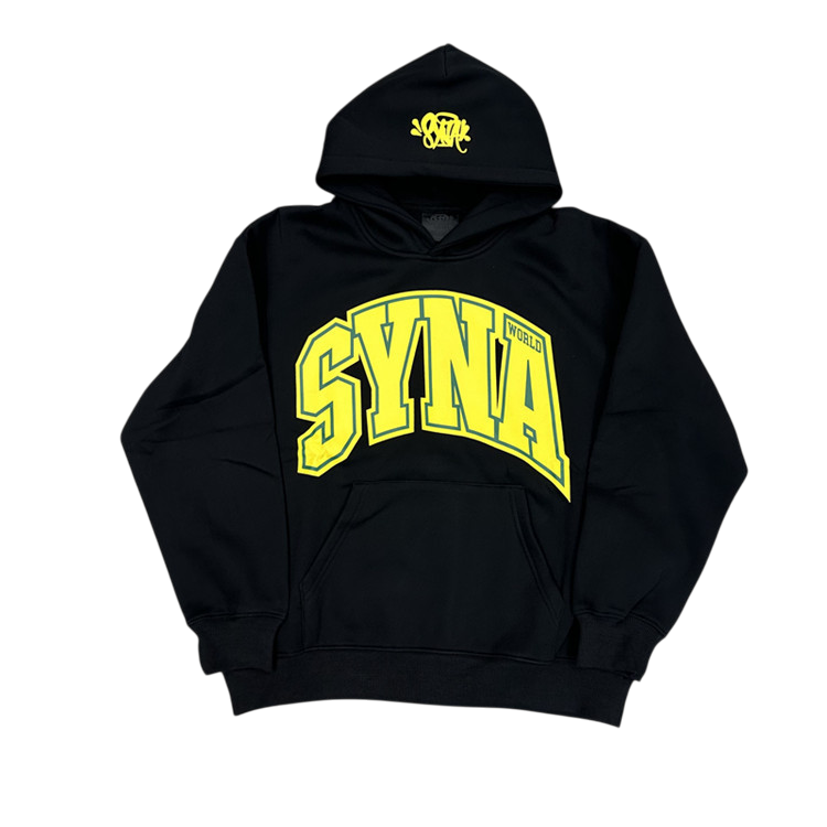 SYNA YELLOW LOGO BLACK HOODIE