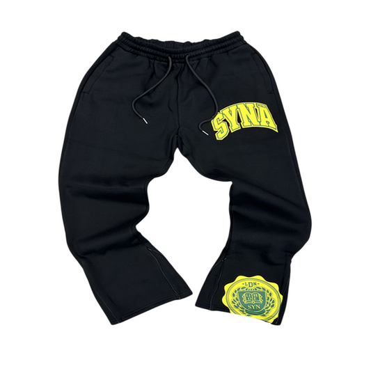 SYNA YELLOW LOGO BLACK PANTS
