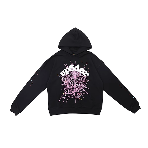 SP5DER BLACK SPLATTER HOODIE