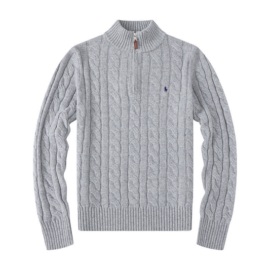 RALPH LAUREN EMBROIDERED SWEATER GRAY