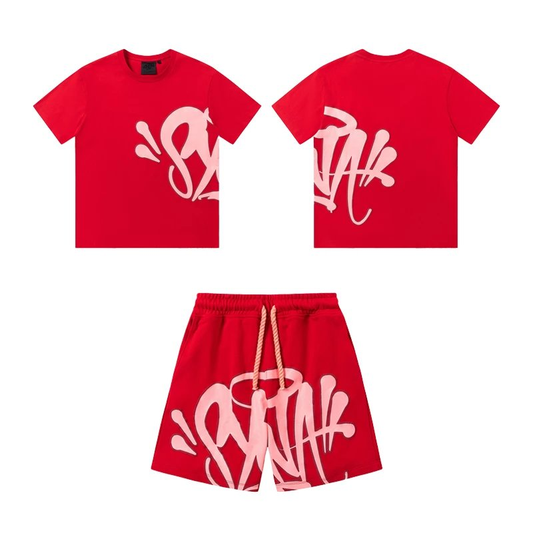 SYNA SHIRT AND SHORT SET RED