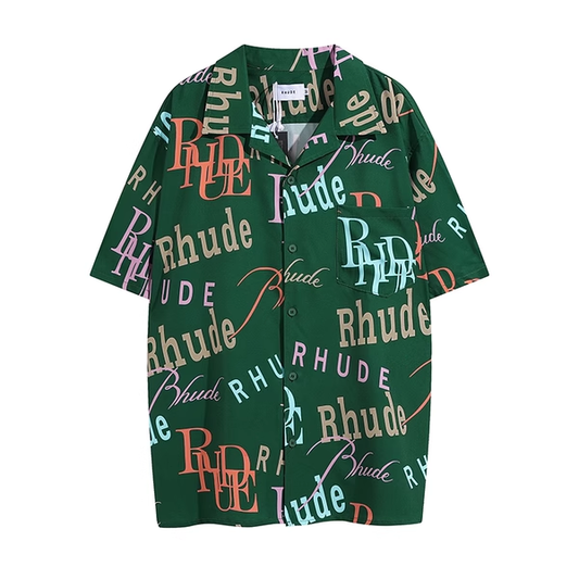 RHUDE LOGO GREEN SHIRT