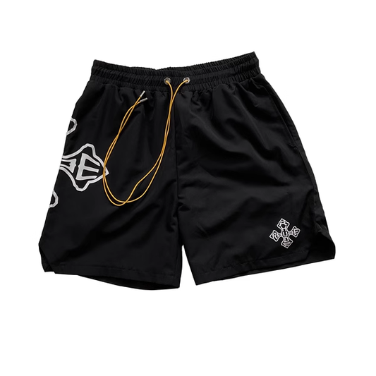 RHUDE BLACK CROSS SHORT